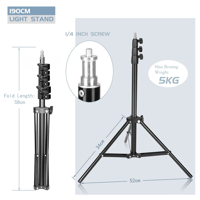 SH Brand 200CM Light Stand Tripod With 1/4 Screw Head For Photo Studio Video Flash Umbrellas Reflector Lighting Photography