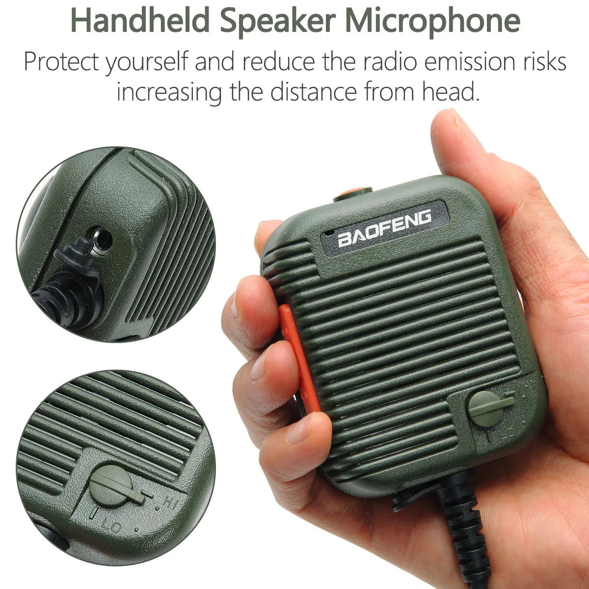 Baofeng AR-152 Tactical Remote Speaker Mic K Plug 2 Pin Volume Adjustable For AR-152 UV-5R UV-25 PRO Walkie Talkie Two Way Radio