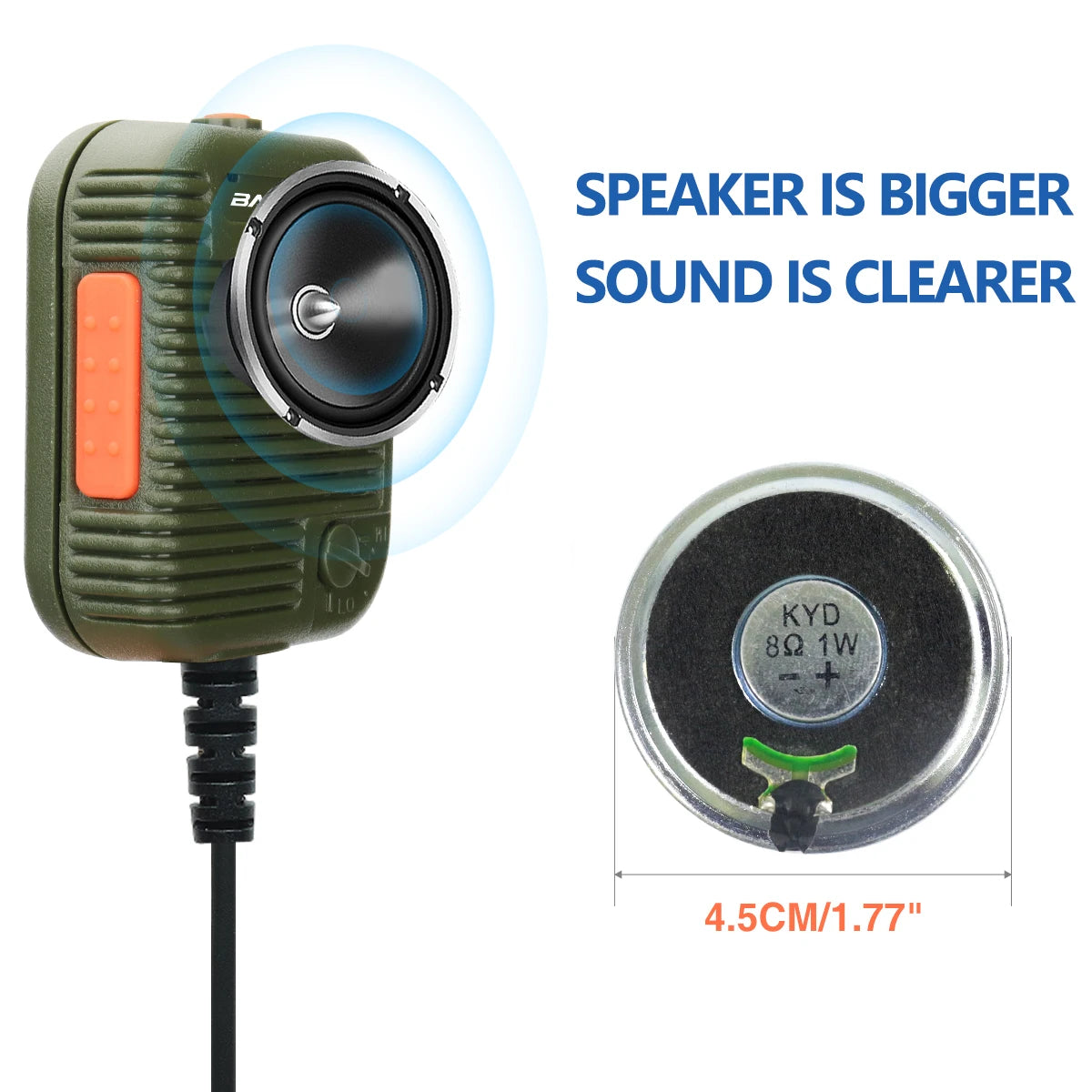 Baofeng AR-152 Tactical Remote Speaker Mic K Plug 2 Pin Volume Adjustable For AR-152 UV-5R UV-25 PRO Walkie Talkie Two Way Radio