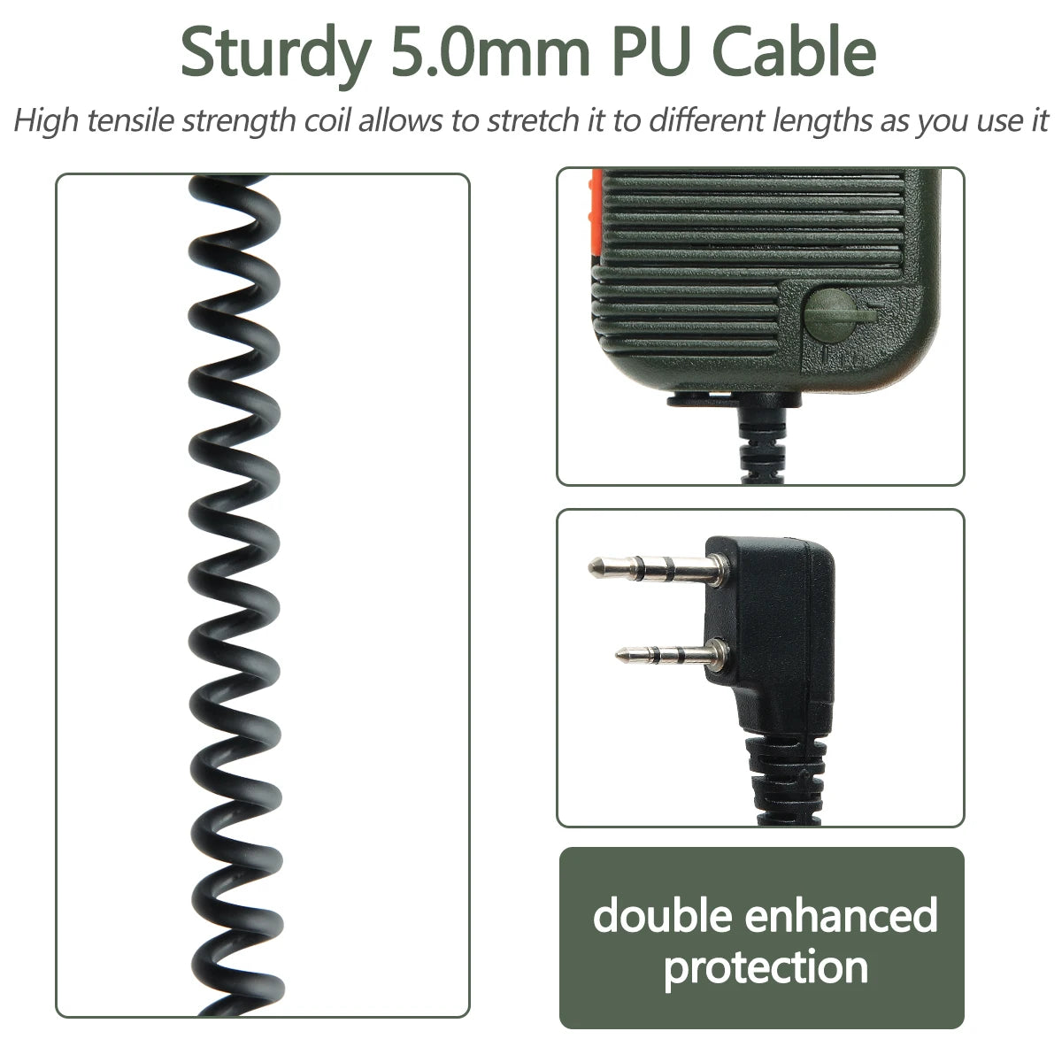 Baofeng AR-152 Tactical Remote Speaker Mic K Plug 2 Pin Volume Adjustable For AR-152 UV-5R UV-25 PRO Walkie Talkie Two Way Radio