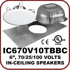 25/70/100 Volts Inceiling Speaker with Tile Bridge and Backcan