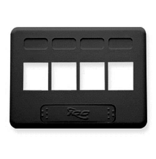 FACEPLATE, FURNITURE, NEMA, 4PORT BLACK