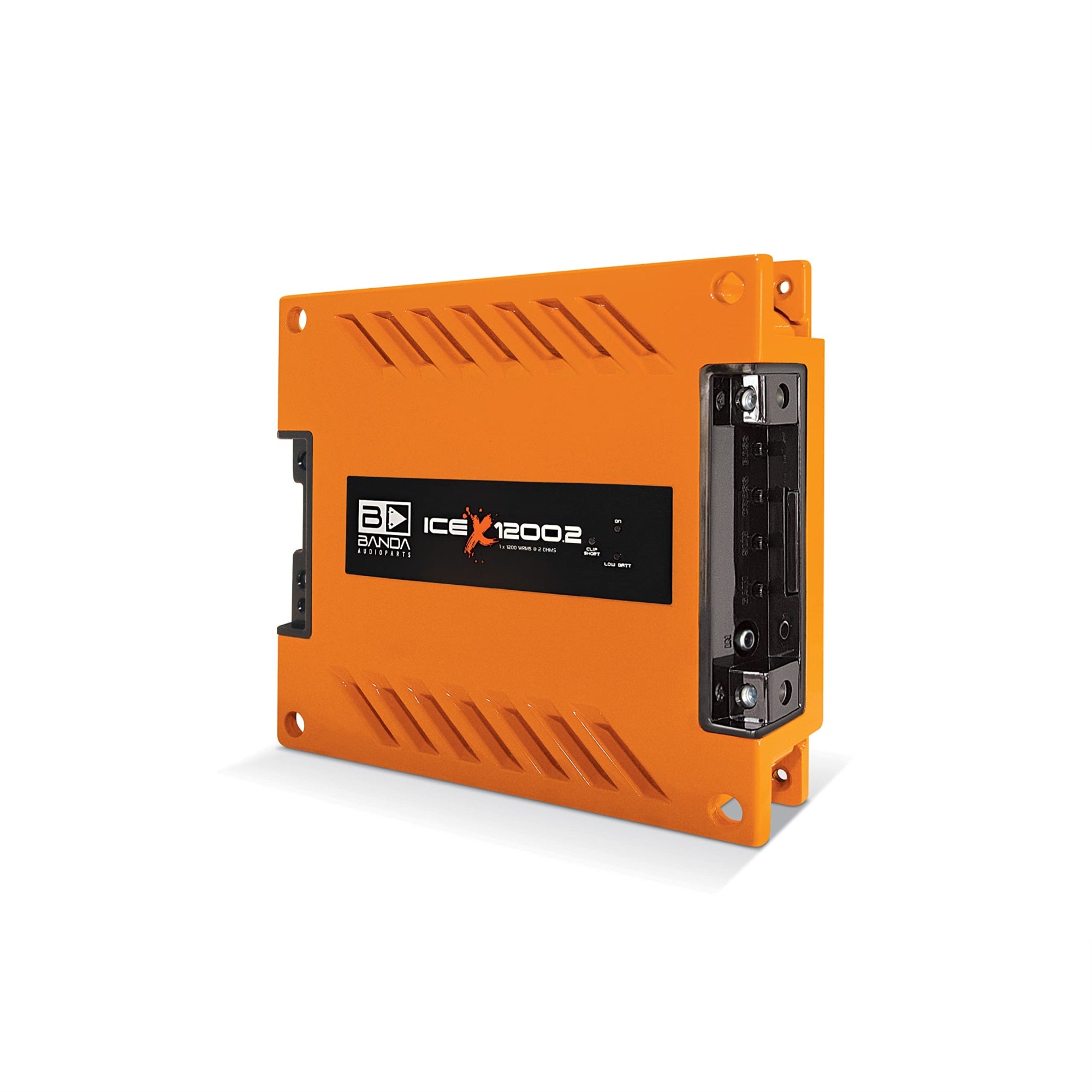 ICE X 1202 One Channel 1200 Watts Max @ 2 Ohm Car Audio Amplifier w/Bass Boost Subsonic Filter and Low Pass Filter Stable ORANGE