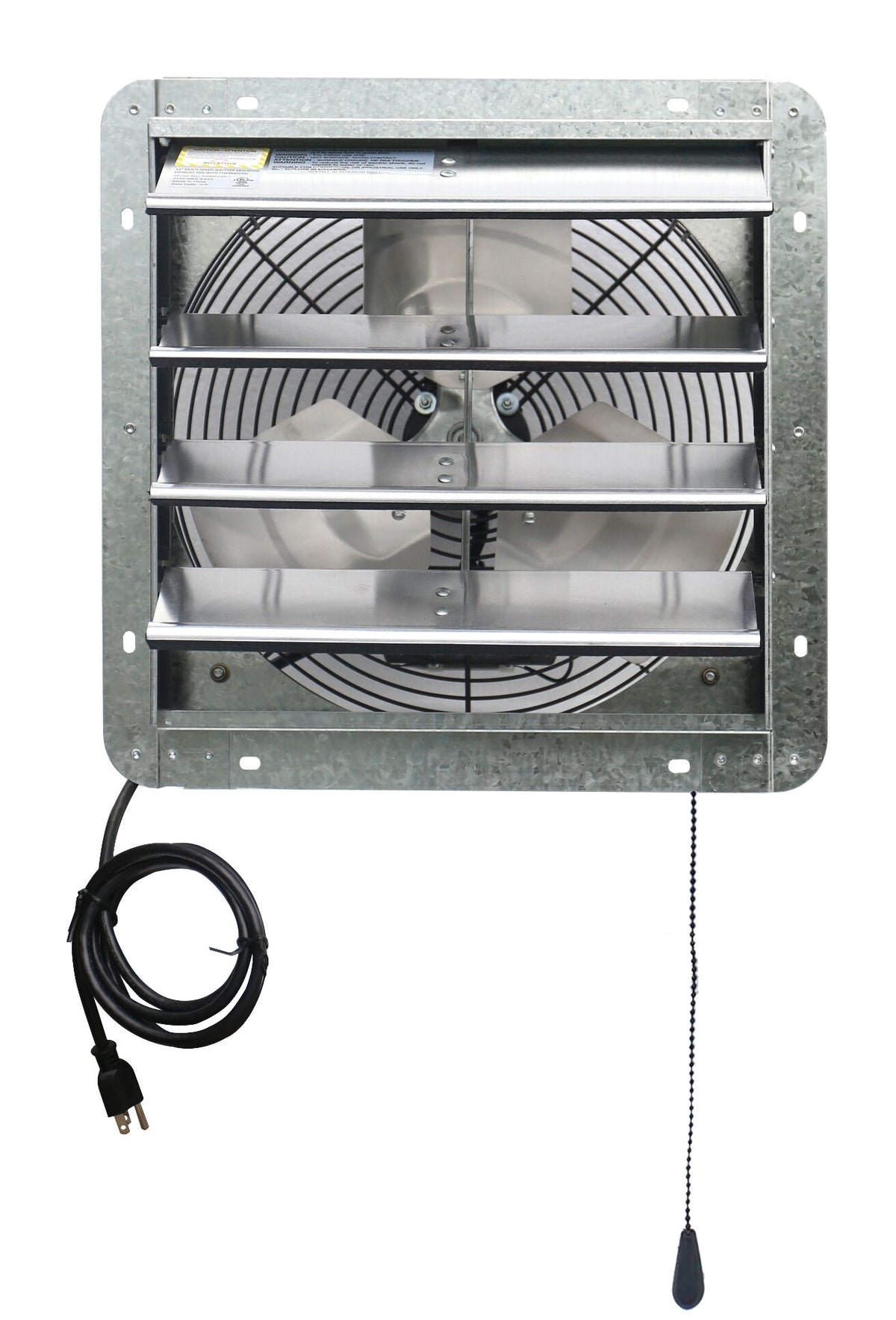 Iliving 14 Inch Shutter Exhaust Attic Garage Grow Fan, Ventilation Fan With 3 Speed Thermostat 6 Foot Long 3 Plugs Cord