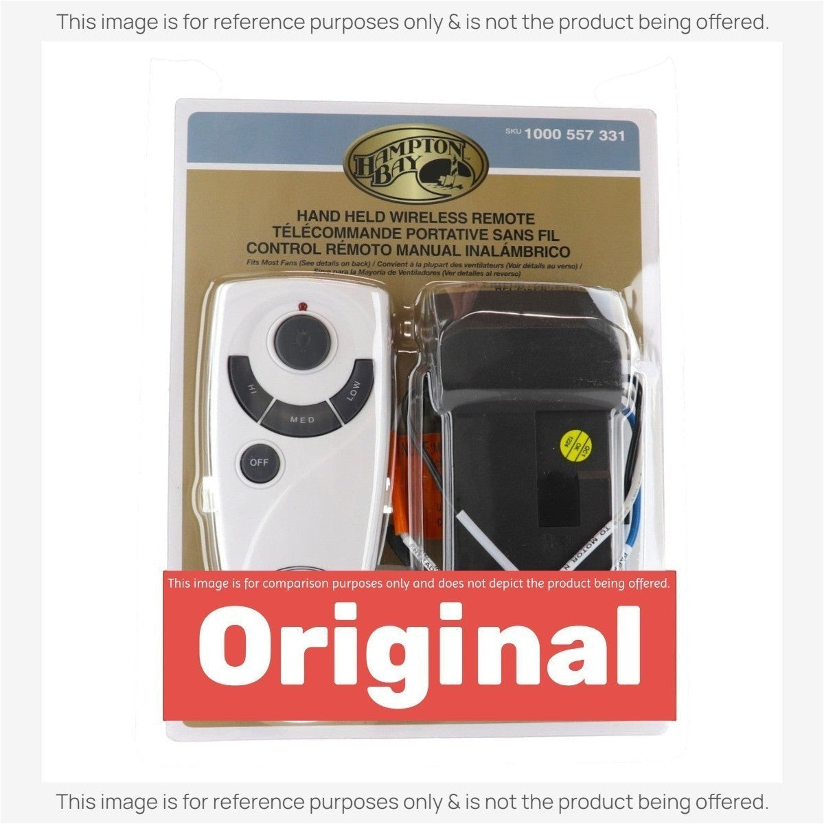 Substitute for Hampton Bay Universal 3-speed Ceiling Fan Remote Control Kit 70830 [63T-AC83T-KIT]