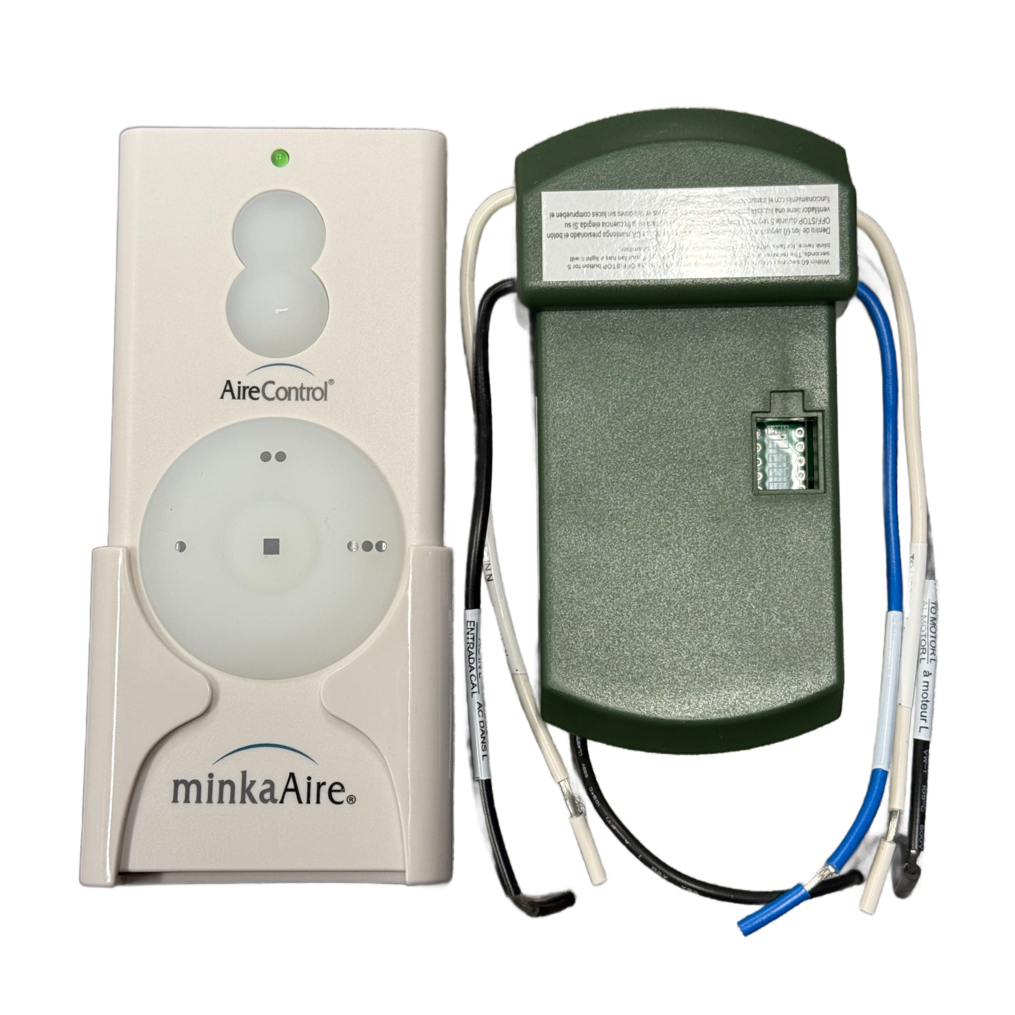 Minka-Aire AireControl 3 Speed Universal 256 Bit Handheld Ceiling Fan Remote Control for LED with Receiver Kit - White - RCS223
