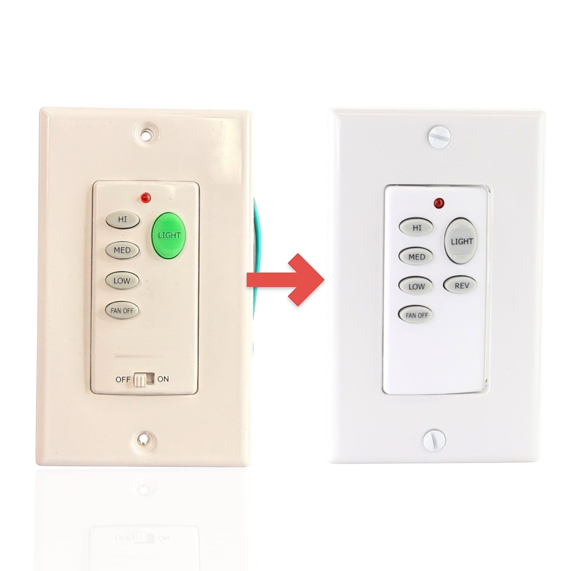 Anderic Substitute for Hampton Bay UC9050H Wired Ceiling Fan Wall Plate Remote Control CHQ9050H, UC9050H [CHQ9051T Wireless]
