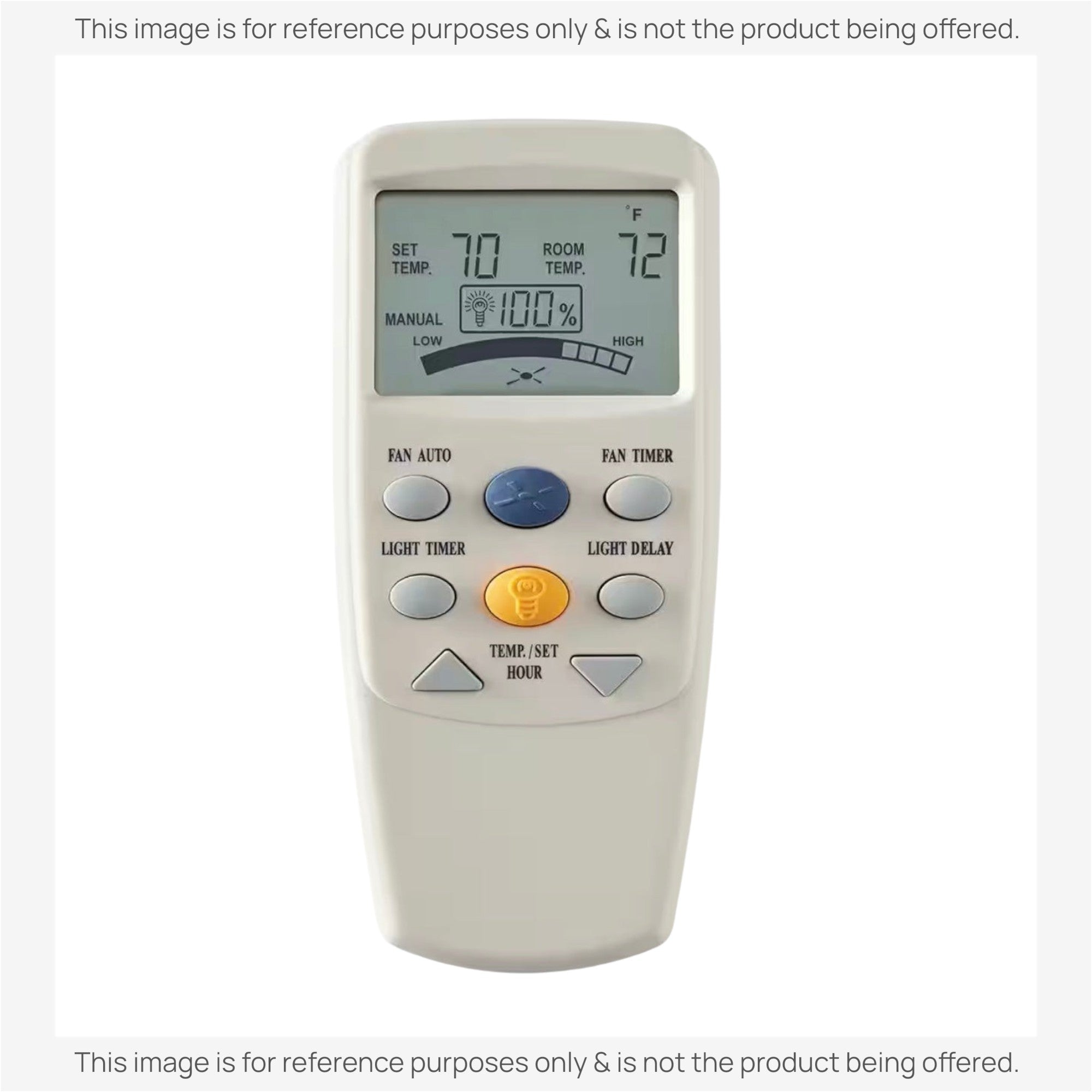 Substitute for Hampton Bay 3-Speed Universal Ceiling Fan Thermostatic Remote Control Kit with LCD Display [CHQ7096TKIT]
