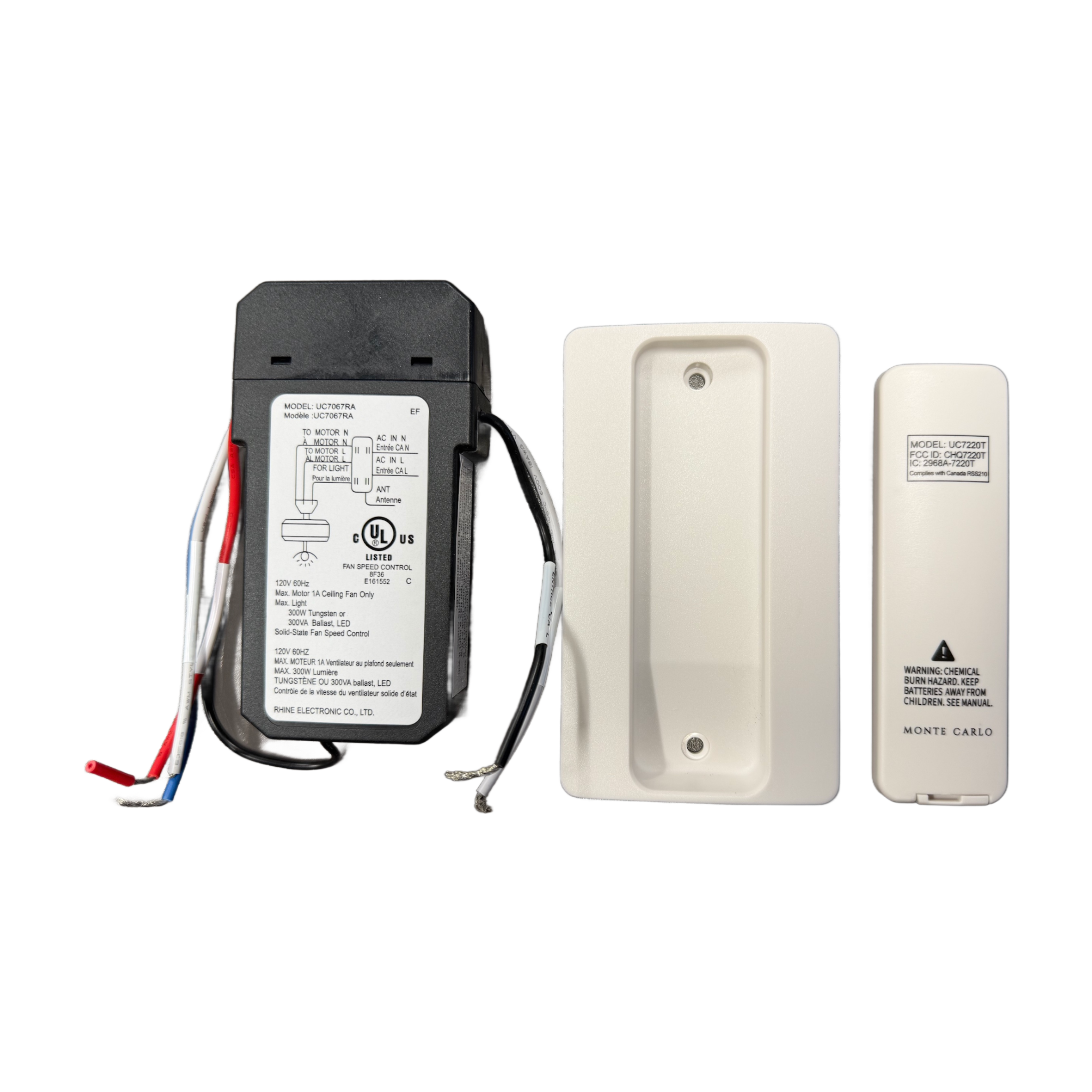 Generation Lighting / Monte Carlo NEO Indoor White Hand-Held Transmitter/Receiver Remote Control - MCRC1