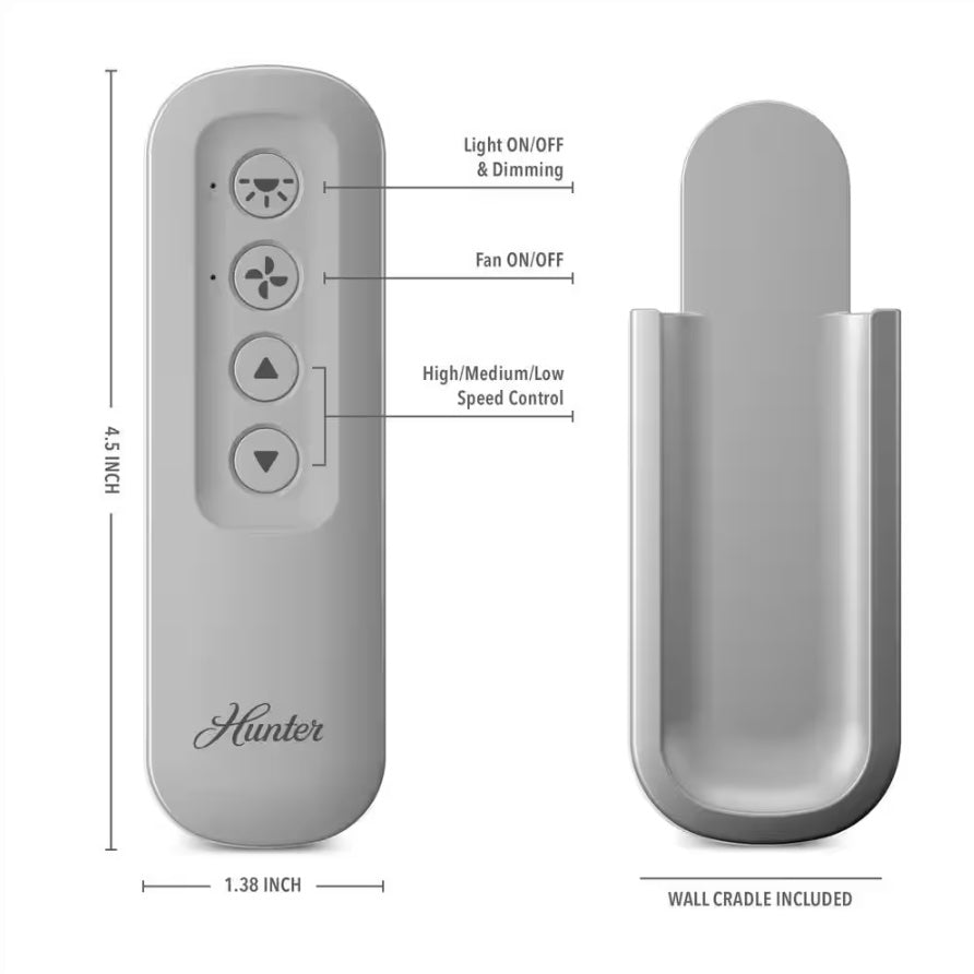 Hunter 99813 IN2TX50 Ceiling Fan Remote Control - KB283-02