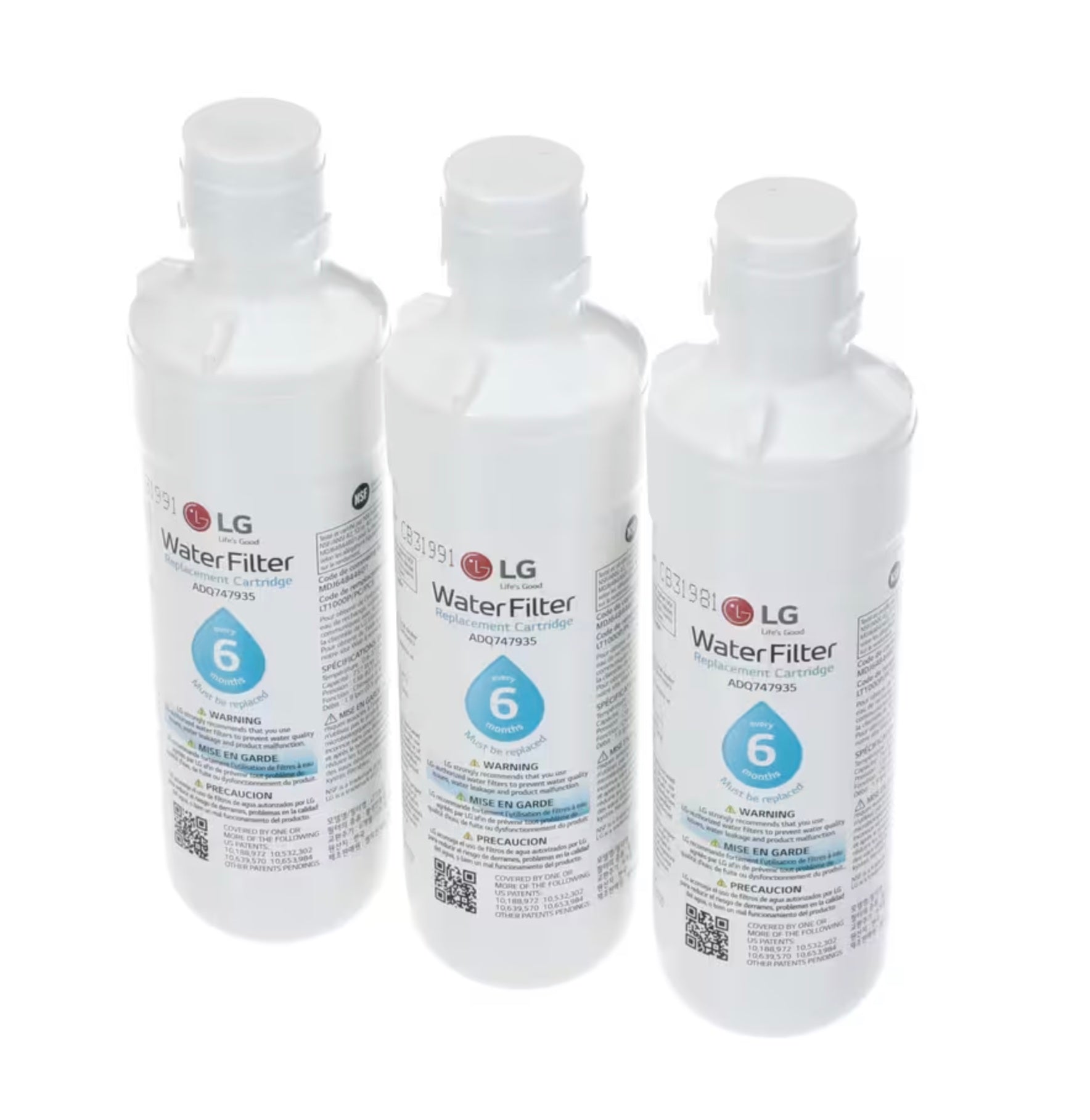 [3 Pack] LG ADQ74793510 LT1000P3 Refrigerator Water Filter