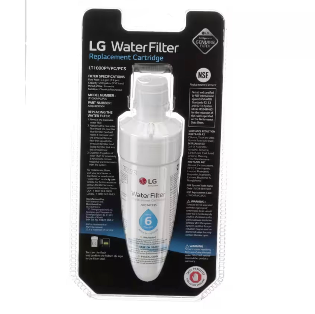 LG AGF80232402 ADQ747935 LT1000P Refrigerator Water Filter