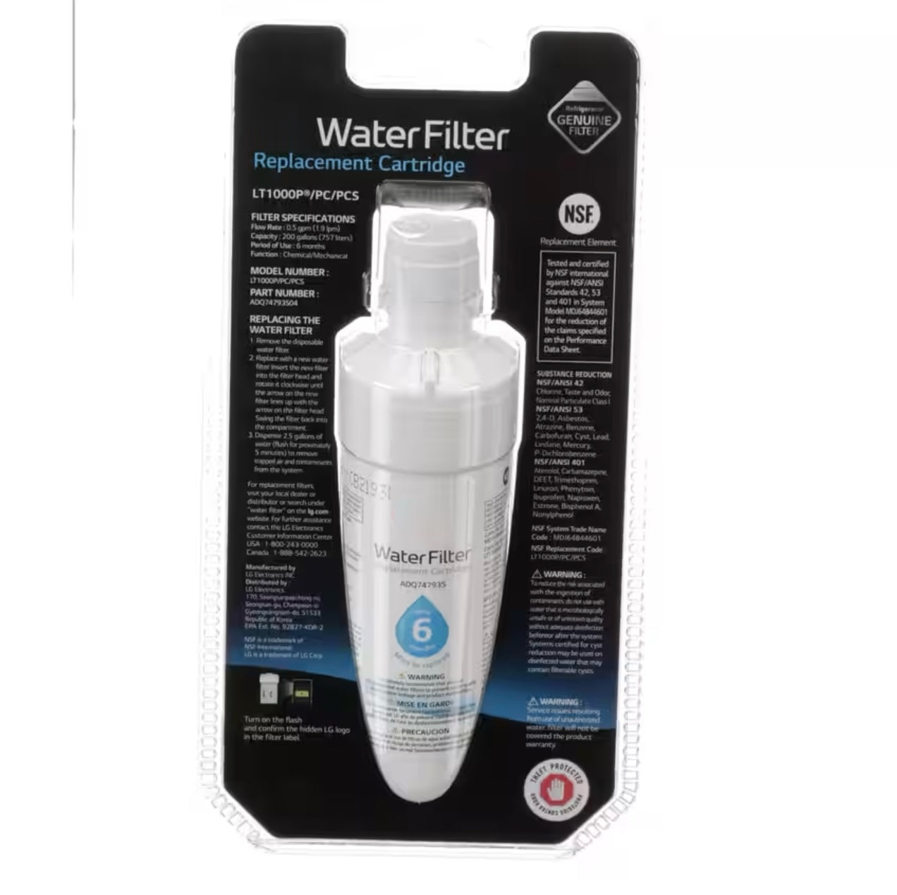 LG AGF80232402 ADQ747935 LT1000P Refrigerator Water Filter