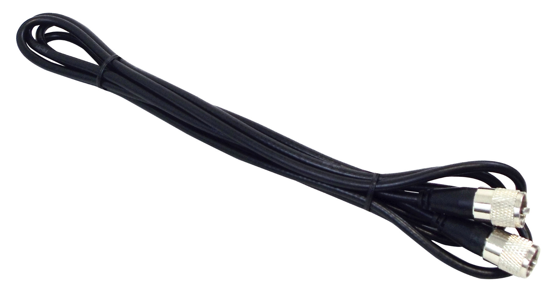 KALIBUR 9 FOOT BLACK RG8X COAX CABLE ASSEMBLY WITH MOLDED PL259 CONNECTORS ON EACH END