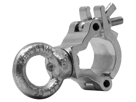ALUMINUM EXTRA SMALL MINI CLAMP WITH EYE BOLT IN POLISHED ALUMINUM