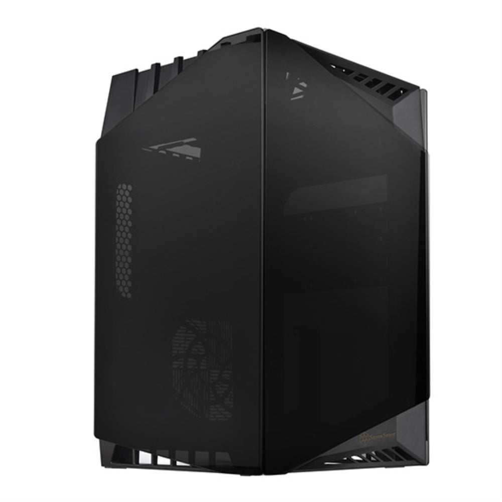 Black, Glass Outer Shell, Steel Body Black Internal, Mini Itx, Dtx M/B,  1*3.5''(Hidden), 1*2.5''(Hidden), 2*120Mm Fan,1*80Mm Fa