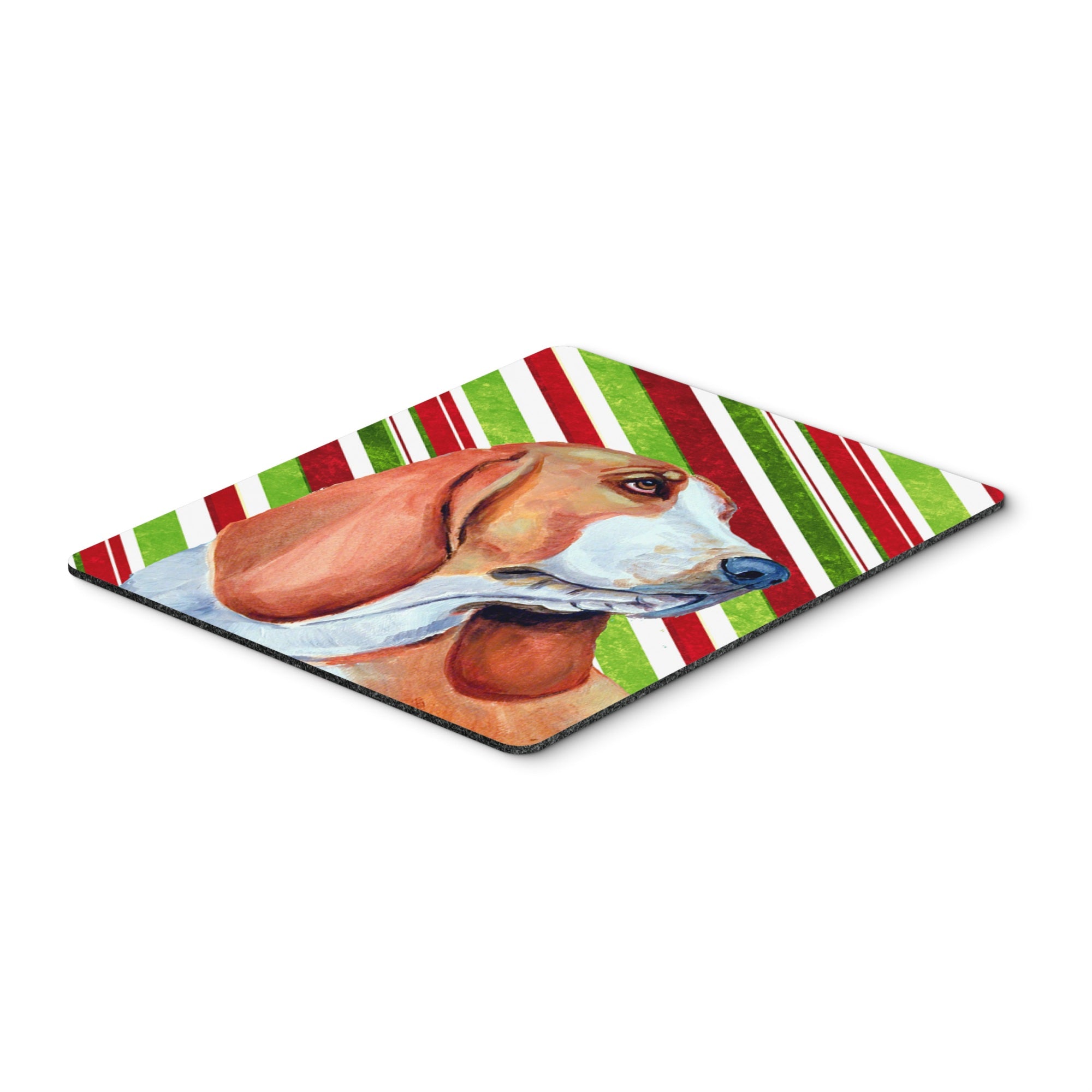 Carolines Treasures Basset Hound Candy Cane Holiday Christmas Mouse Pad/Hot Pad/Trivet (LH9242MP)