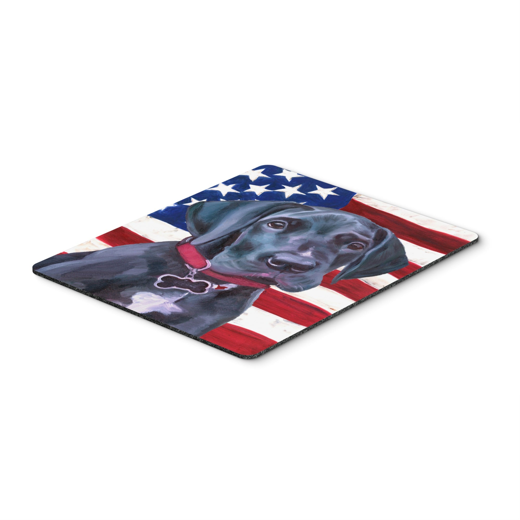  inchCarolines Treasures Black Great Dane Puppy USA Patriotic American Flag Mouse Pad, Hot Pad/Trivet (LH9544MP) inch