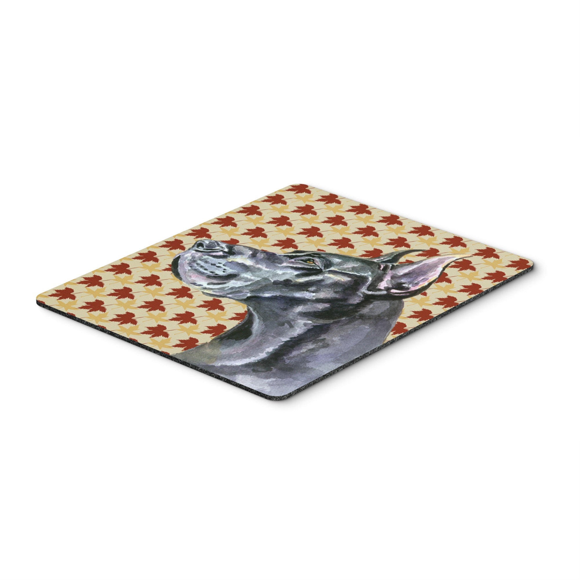 Carolines Treasures Black Great Dane Fall Leaves Mouse Pad/Hot Pad/Trivet (LH9557MP)