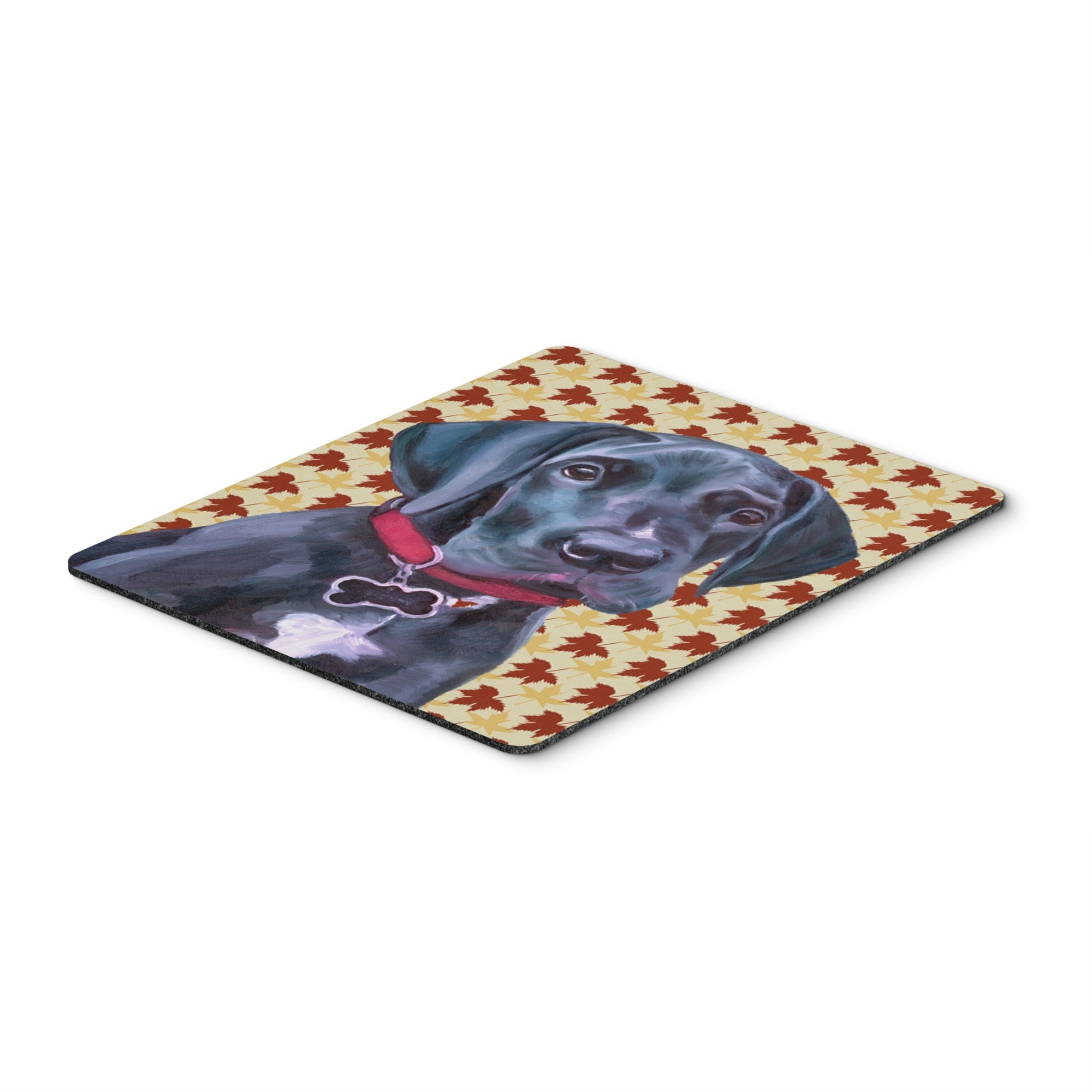 Carolines Treasures Black Great Dane Puppy Fall Leaves Mouse Pad/Hot Pad/Trivet (LH9558MP)