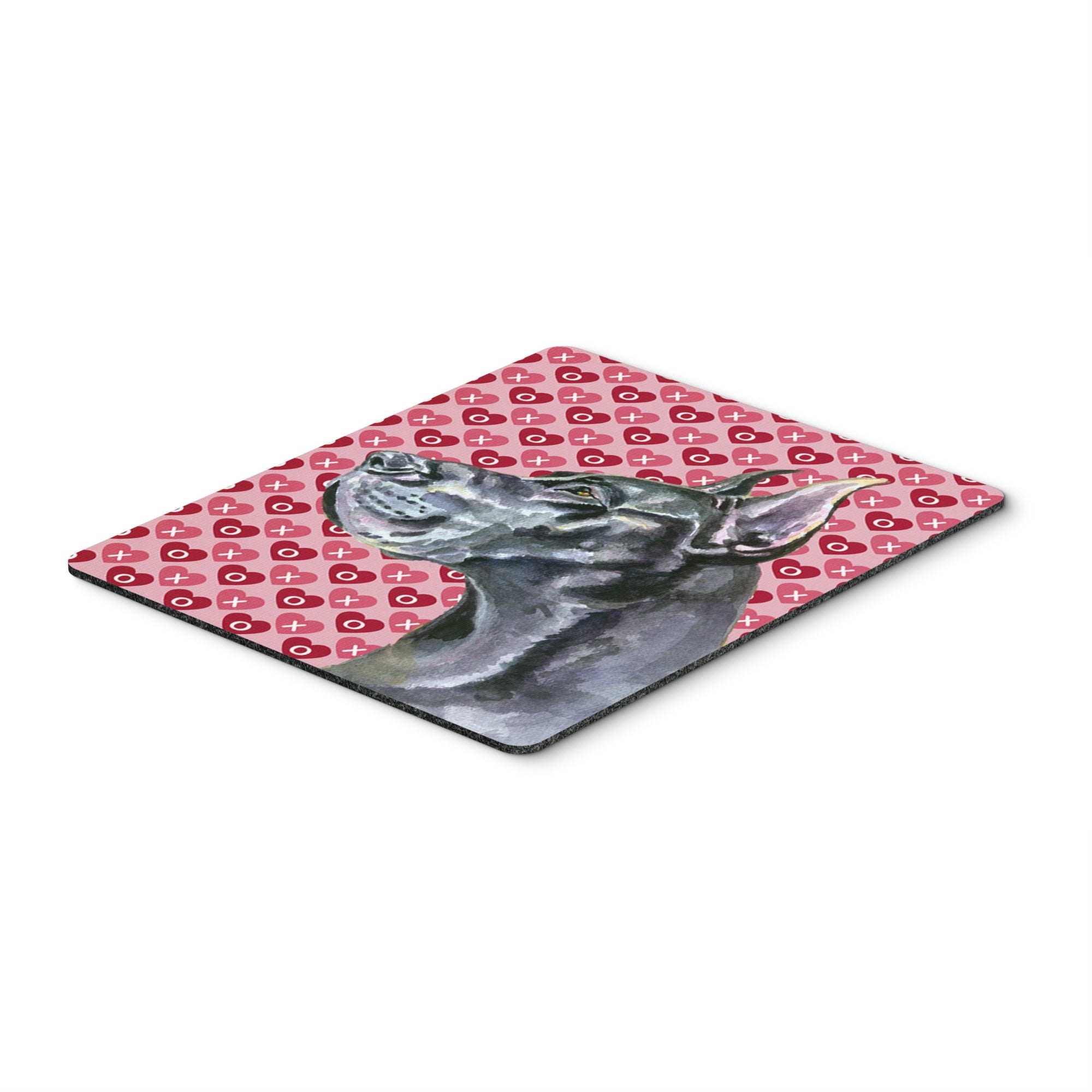 Carolines Treasures Black Great Dane Hearts Love & Valentines Day Mouse Pad/Hot Pad/Trivet (LH9564MP)