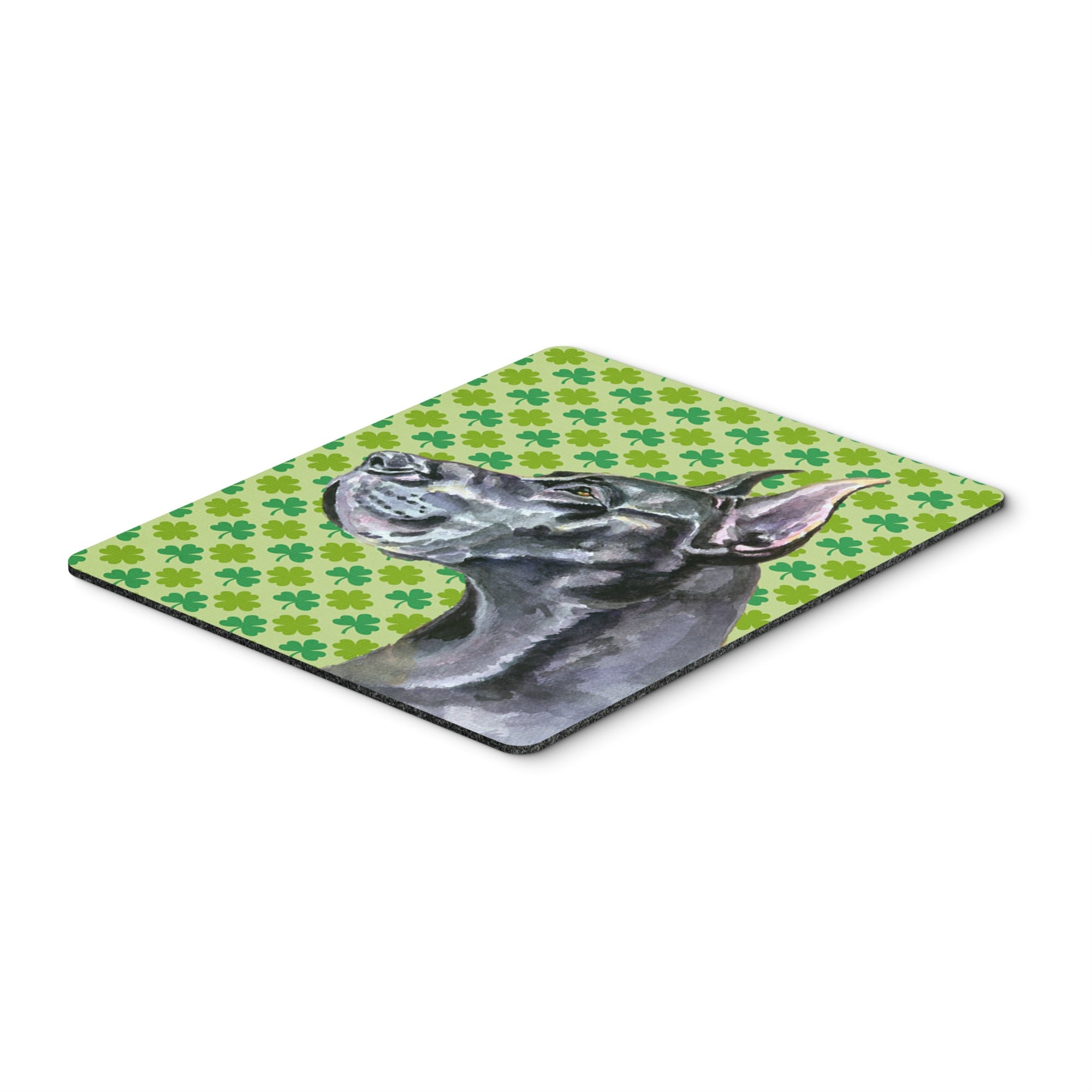 Carolines Treasures Black Great Dane St. Patricks Day Shamrock Mouse Pad/Hot Pad/Trivet (LH9571MP)