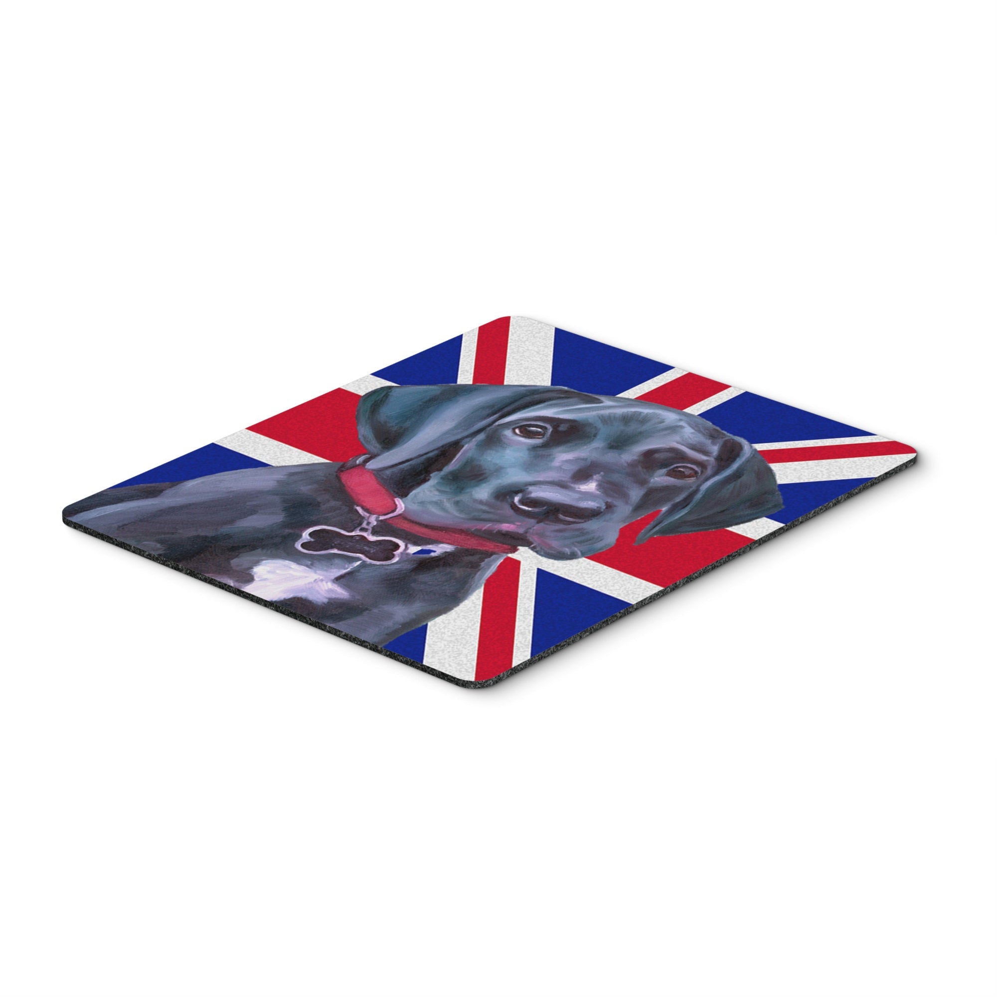 Carolines Treasures Black Great Dane Puppy with English Union Jack British Flag Mouse Pad/Trivet (LH9600MP)
