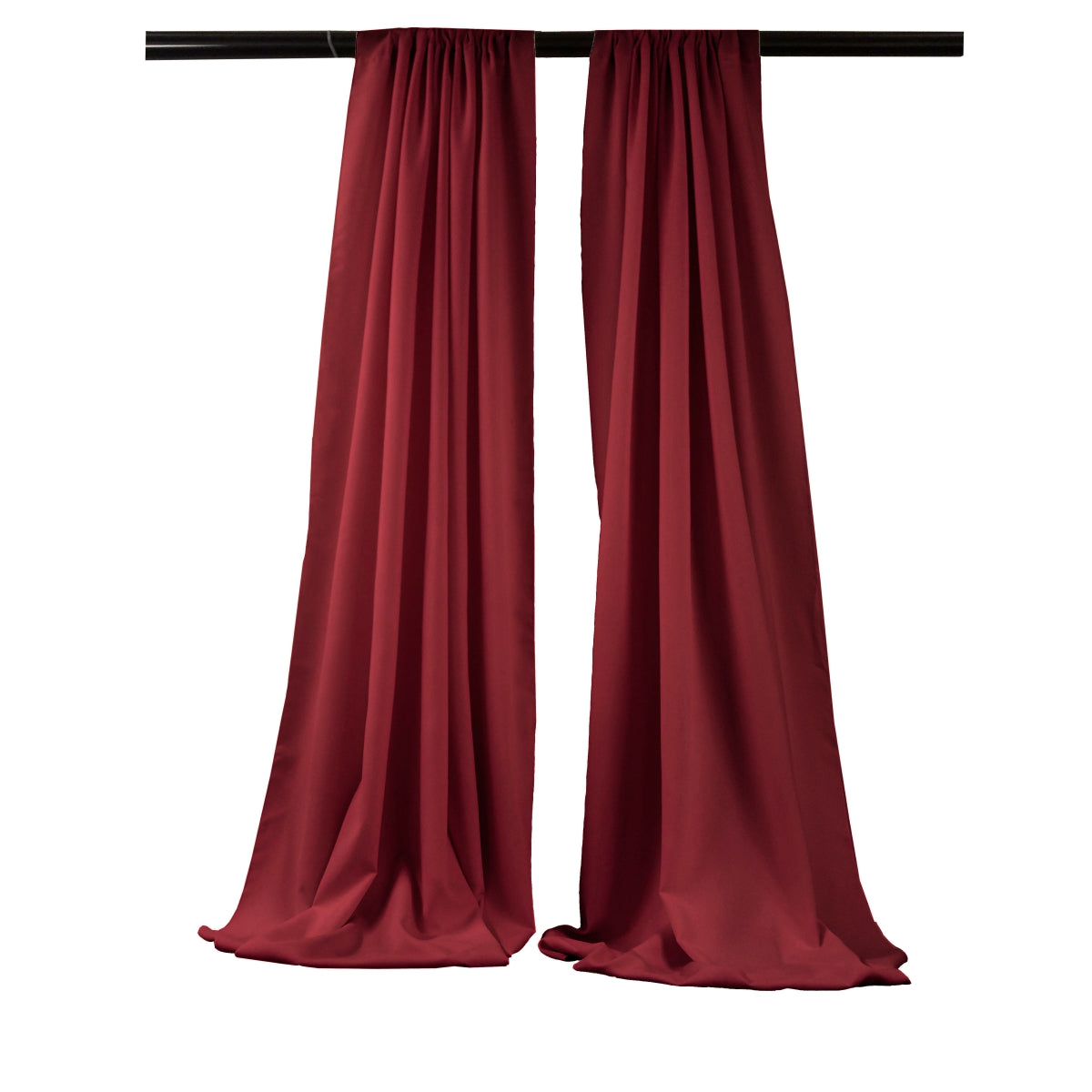 LA Linen BDpop96x58Pk2CranberryP28 Polyester Poplin Backdrop Drape  Cranberry  96 x 58 in.  Pack of 2