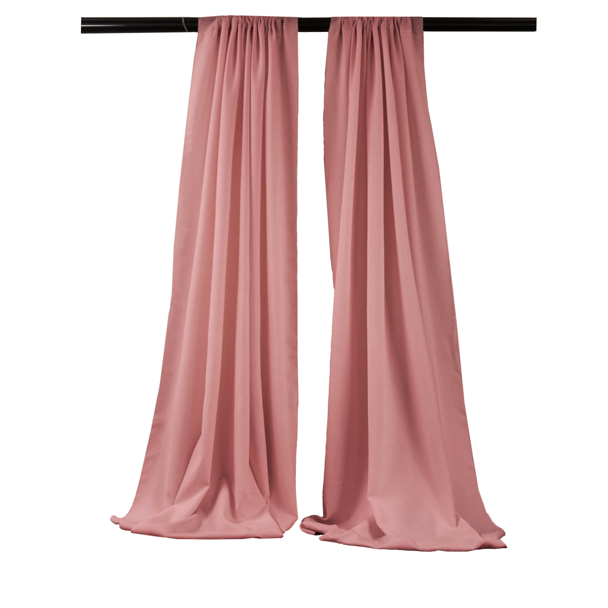 LA Linen BDpop96x58Pk2RoseP79 Dusty Polyester Poplin Backdrop Drape  Rose  96 x 58 in.  Pack of 2