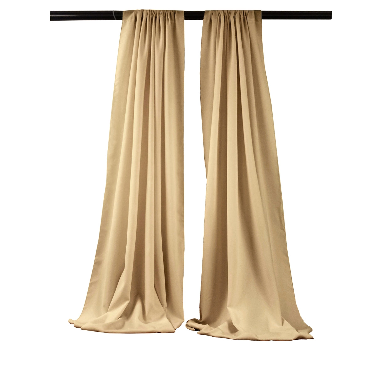 LA Linen BDpop96x58Pk2KhakiP03 Polyester Poplin Backdrop Drape  Khaki  96 x 58 in.  Pack of 2