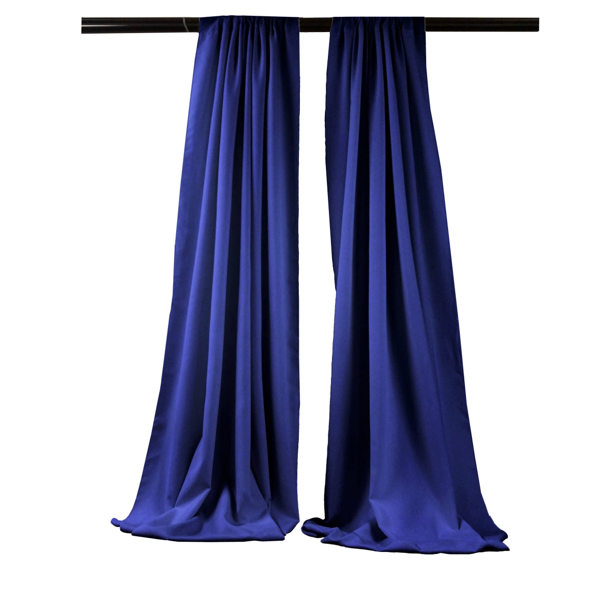 LA Linen BDpop96x58Pk2RoyalP50 Polyester Poplin Backdrop Drape  Royal Blue  96 x 58 in.  Pack of 2