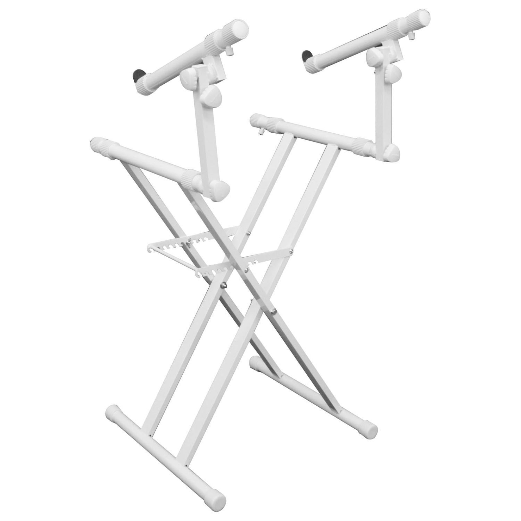 White HeavyDuty Two Tier XStand for DJ Coffins and Controller Cases