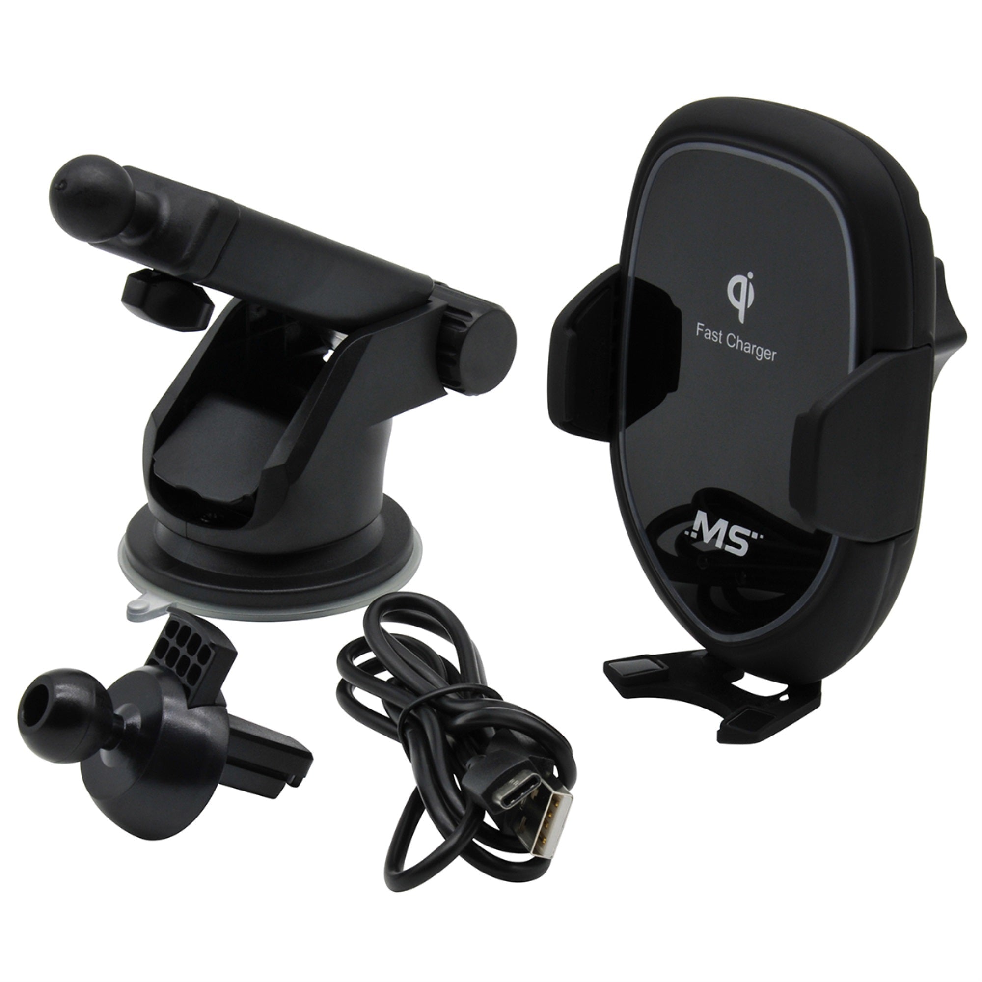 Wireless Charging Phone Mount for Car or Truck Qi Charger Vent or Dash Mount MBS04110