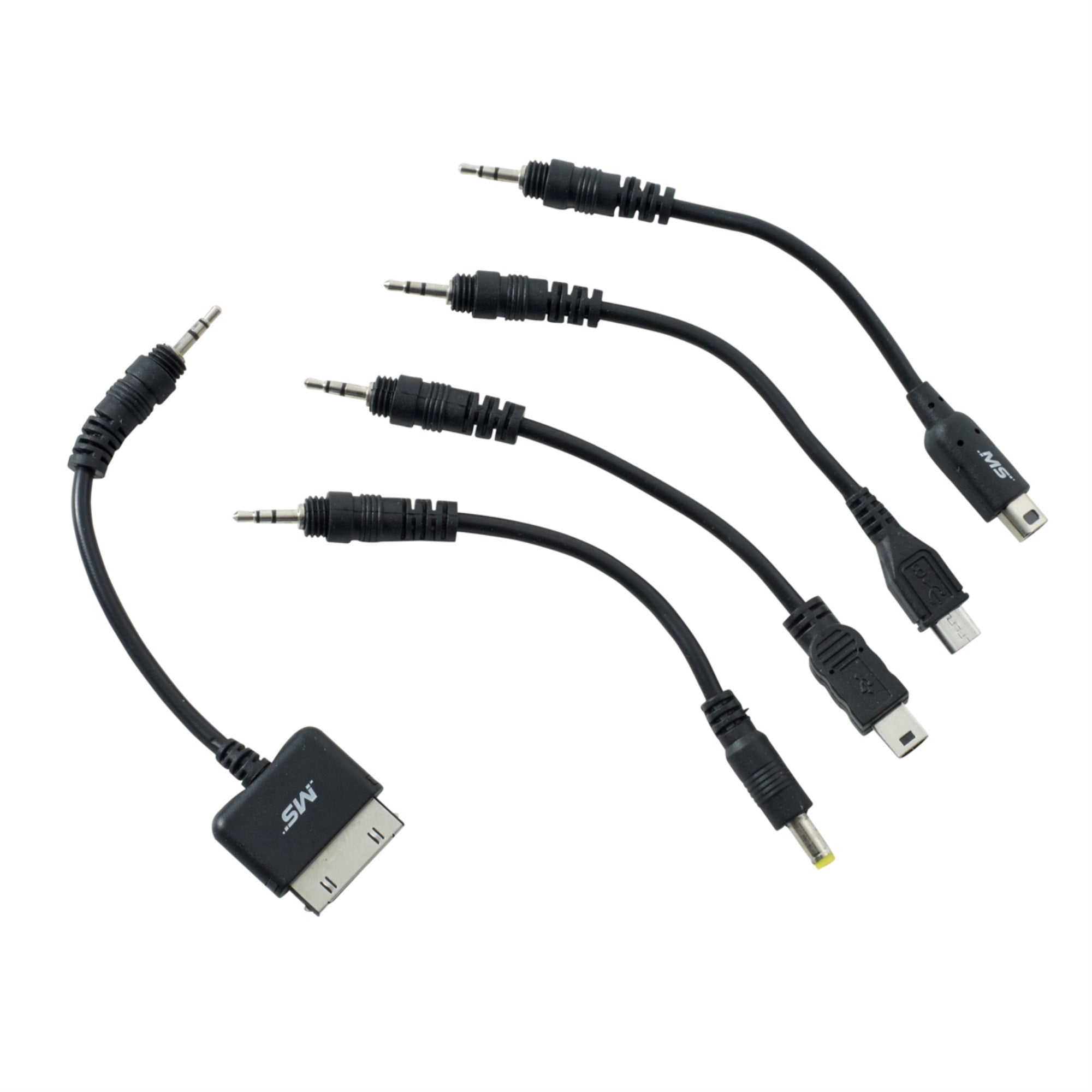 MobileSpec 3FT Universal Gaming Cable Set MBS06991 6 Adapters Mini Micro Samsung PSP Nintendo and USB devices  Black