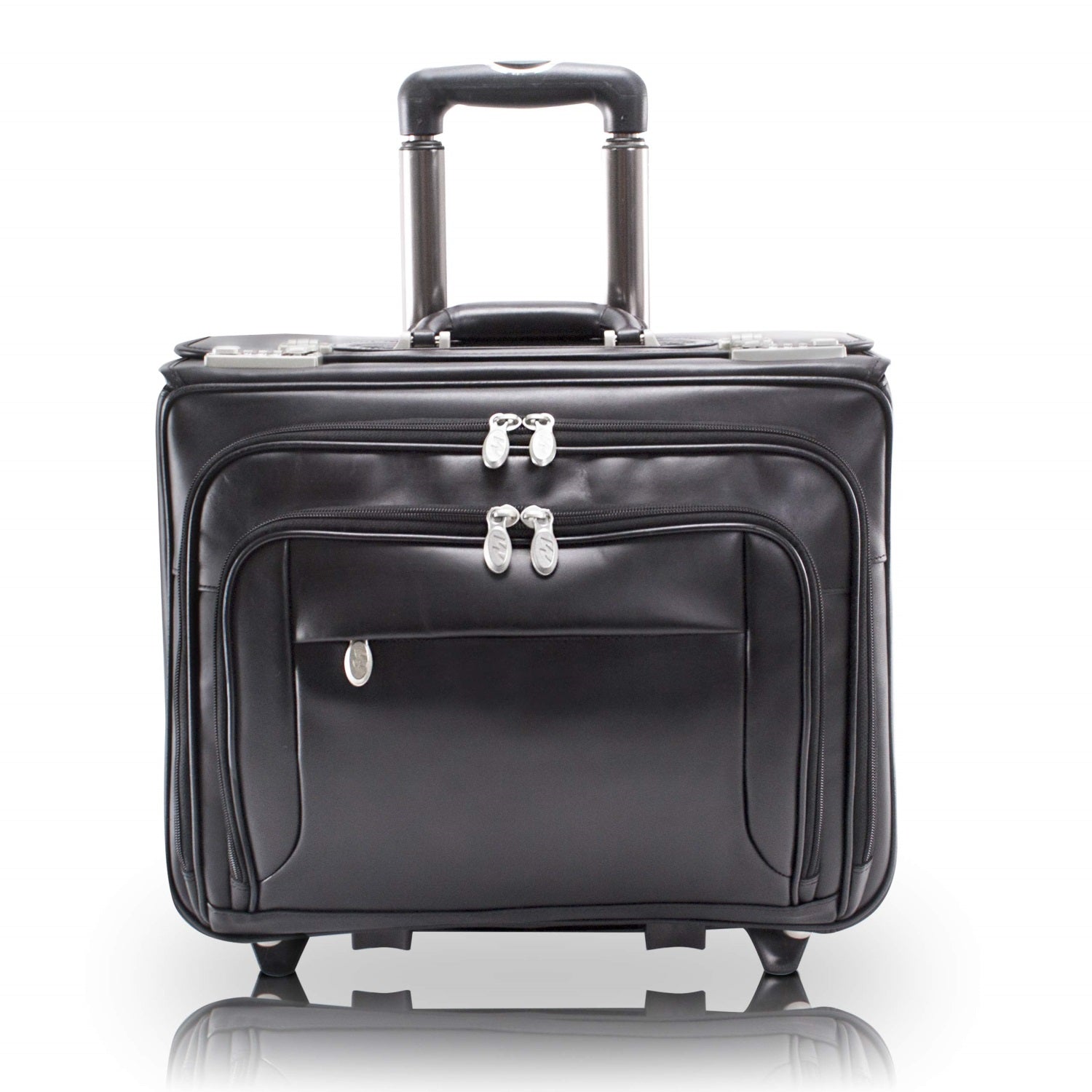 R Series | SHERIDAN | 17 inch Leather Patented Detachable Wheeled Catalog Briefcase  Black