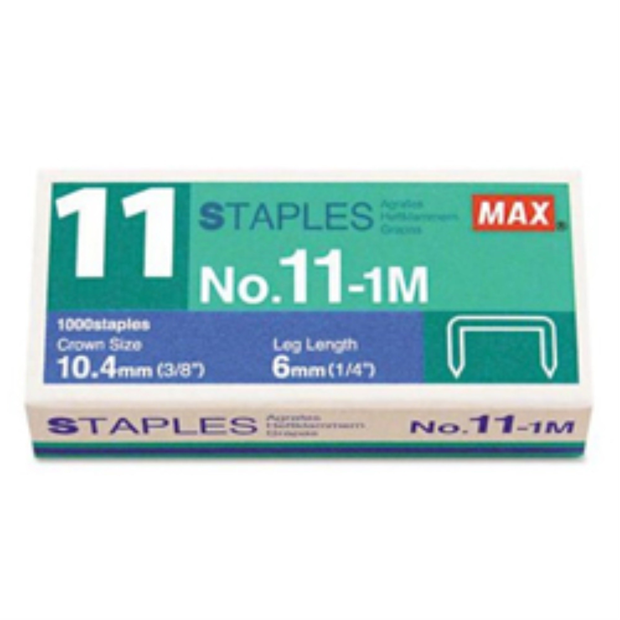 MAX HD11FLKBK STANDARD 1000PK 1/4 inch STAPLES, 1k yield