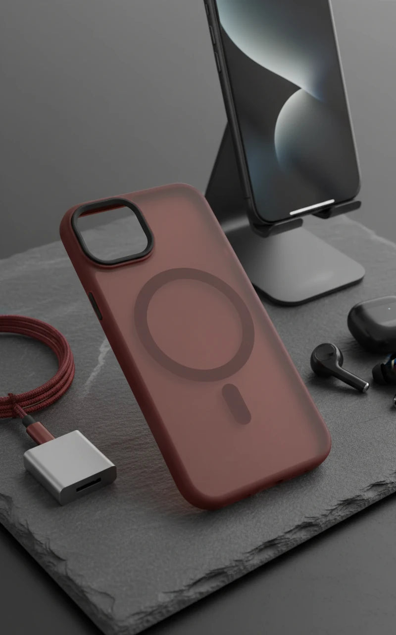 Magnetic Case For Magnetic Luxury Red Matte Protection Case