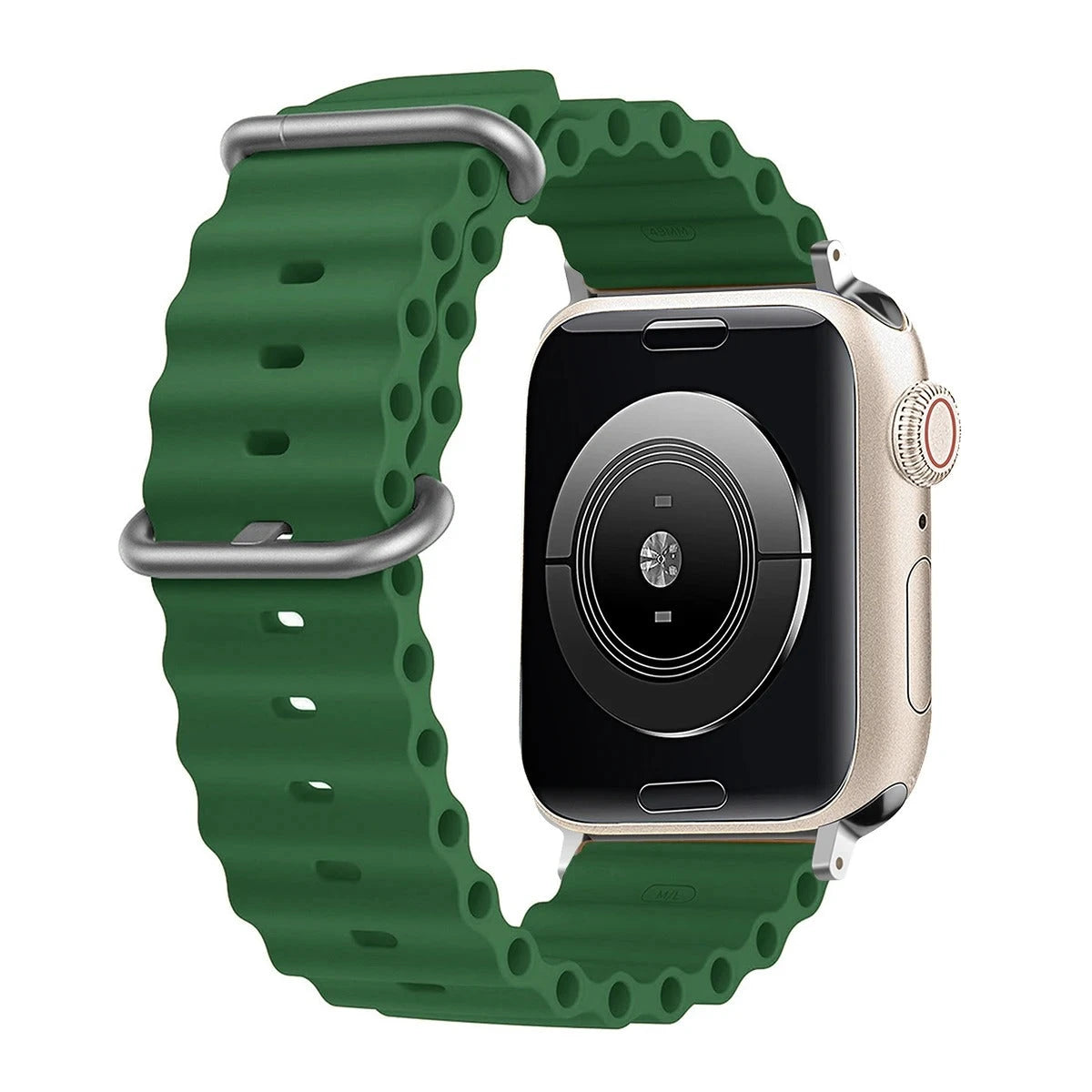Ocean Silicone Sport Band For Apple Watch Ultra 2/Ultra Band 49mm 45mm 44mm 42mm for Men Women, Breathable Soft Waterproof Strap