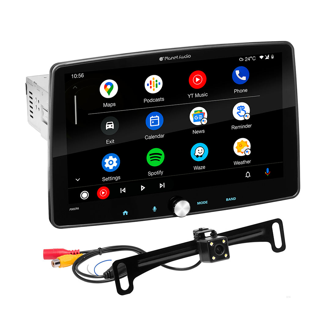 Planet Audio Single Din 10.1'' Apple Car Play Android Auto Bluetooth Back Up Camera