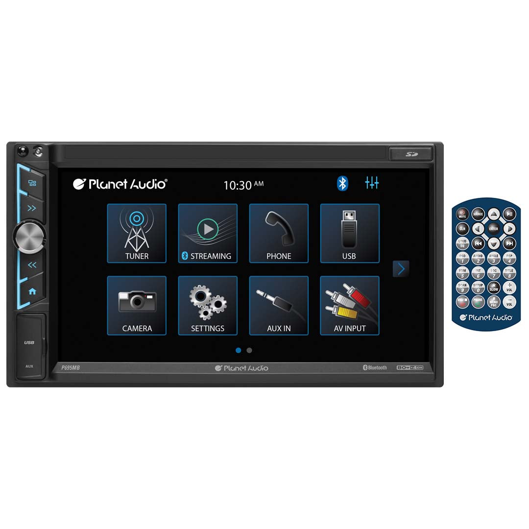 Planet Audio 6.95 Double Din Fixed Face Touchscreen Mechless Receiver With P Link Phone Mirroring