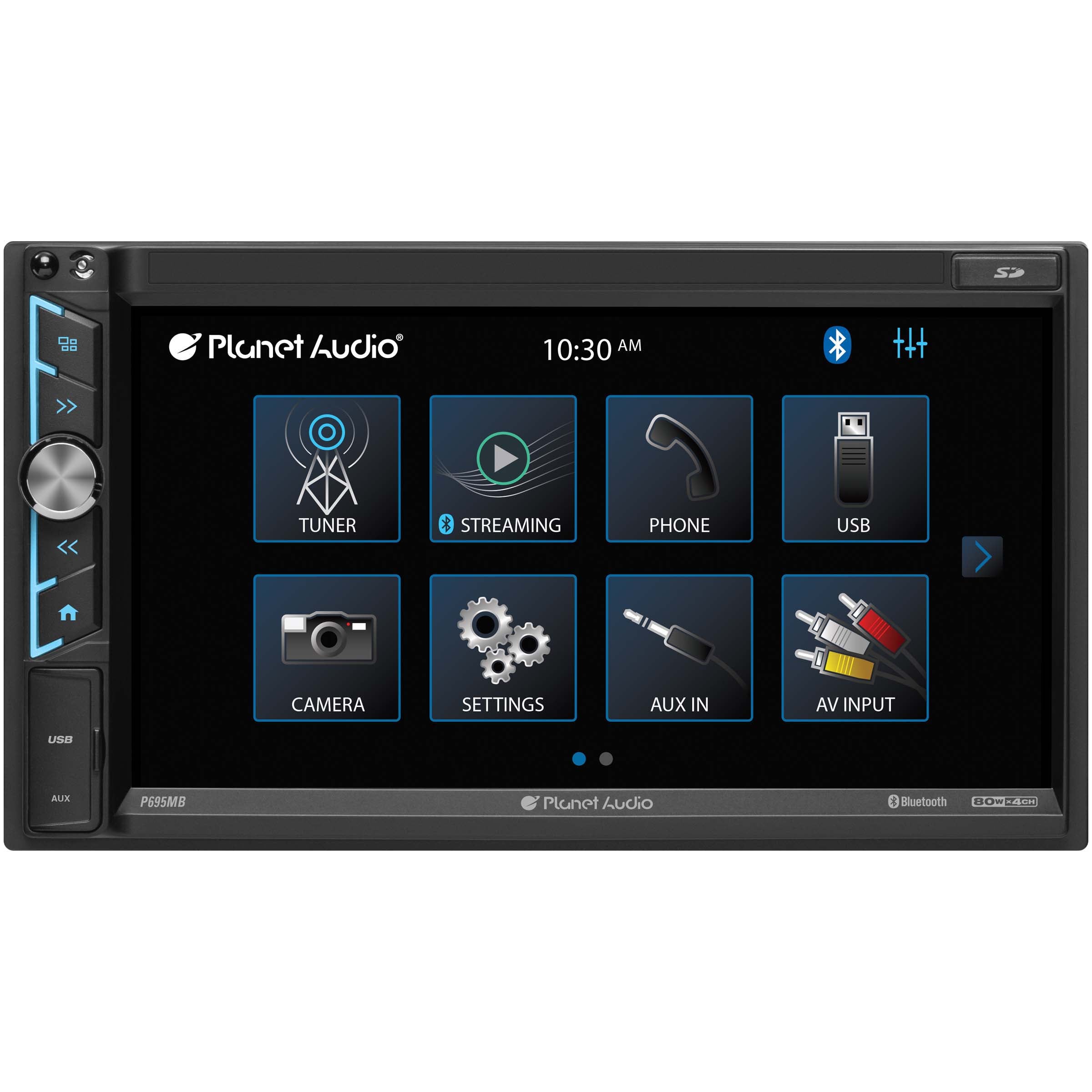Planet Audio 6.95 Double Din Fixed Face Touchscreen Mechless Receiver With P Link Phone Mirroring