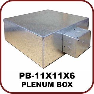 Plenum Metal Box, (11 inch x 11 inch x 6 inch) with duplex electrical outlet built in
