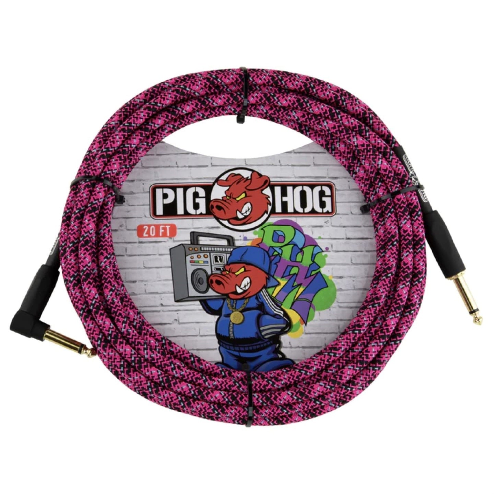 PIGHOG 20FT STRAIGHT,INST CBL,PINK GRAFF