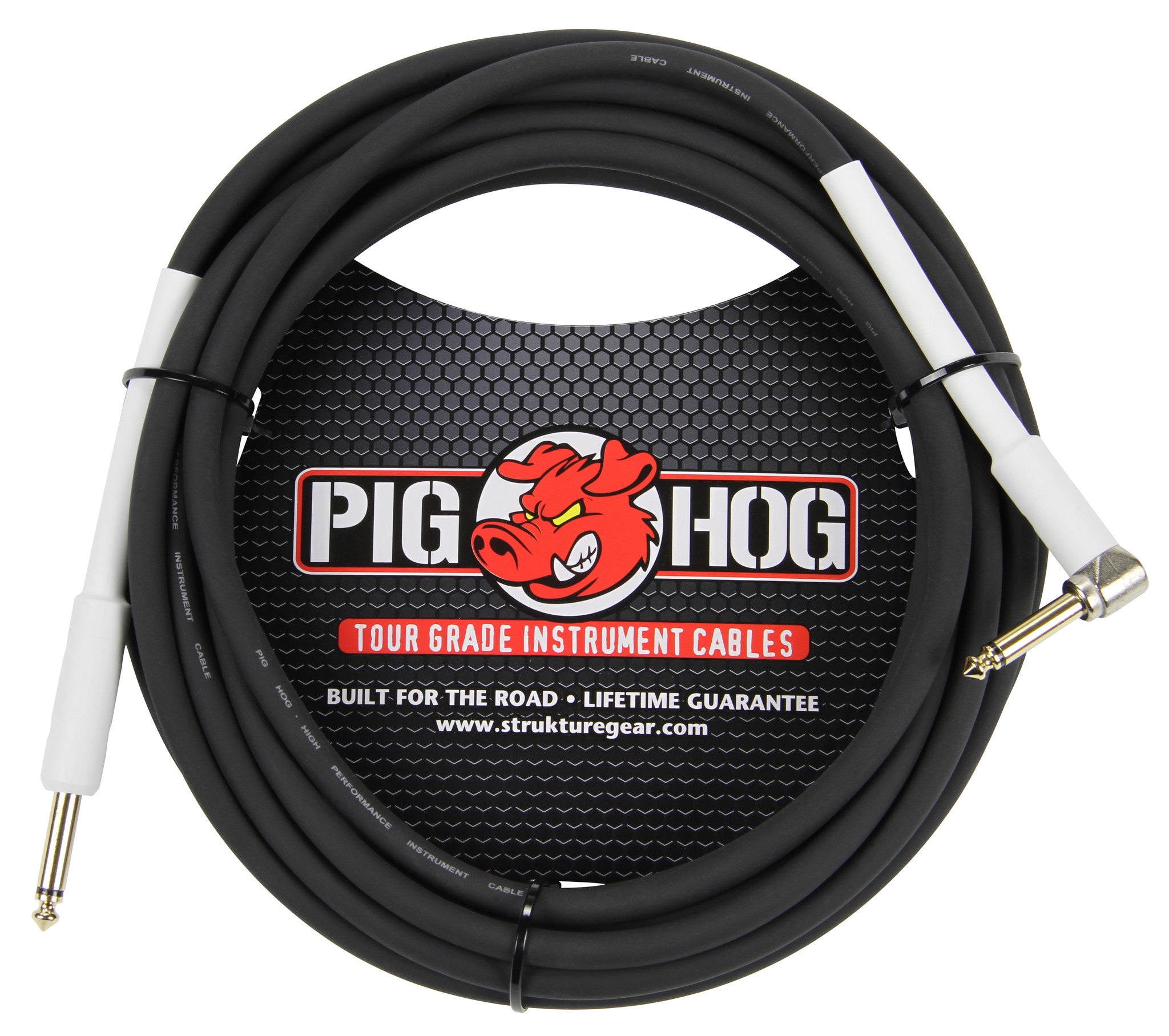 Pig Hog 10-foot 1/4-in - 1/4-in Right Angle 8mm Tour Grade Instrument Cable