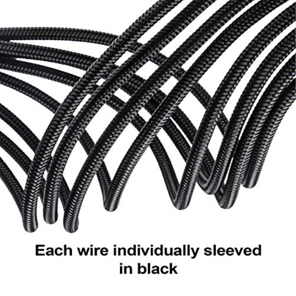 Sst Pp07E Eps8B,  4+4 Pin Black Sleeve Extension Cable, 18Awg, Black Cable Comb X 4