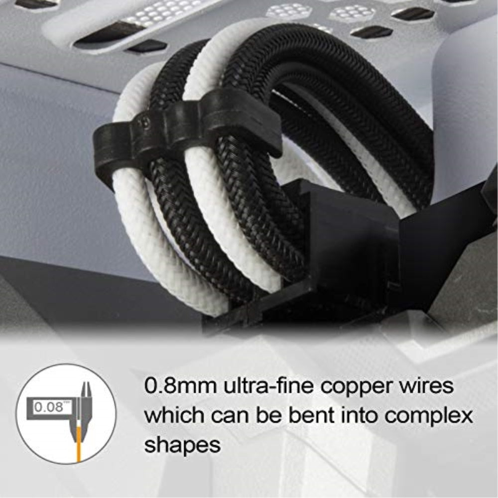 Sst Pp07E Eps8Bw,  4+4 Pin Black White Sleeve Extension Cable, 18Awg, Black Cable Comb X 4