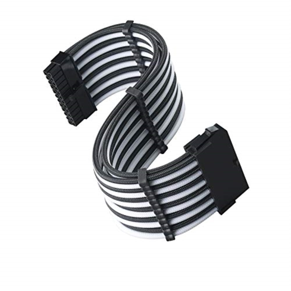 Sst Pp07E Mbbw,  24Pin Black White Sleeve Extension Cable, 18Awg, Black Cable Comb X 4