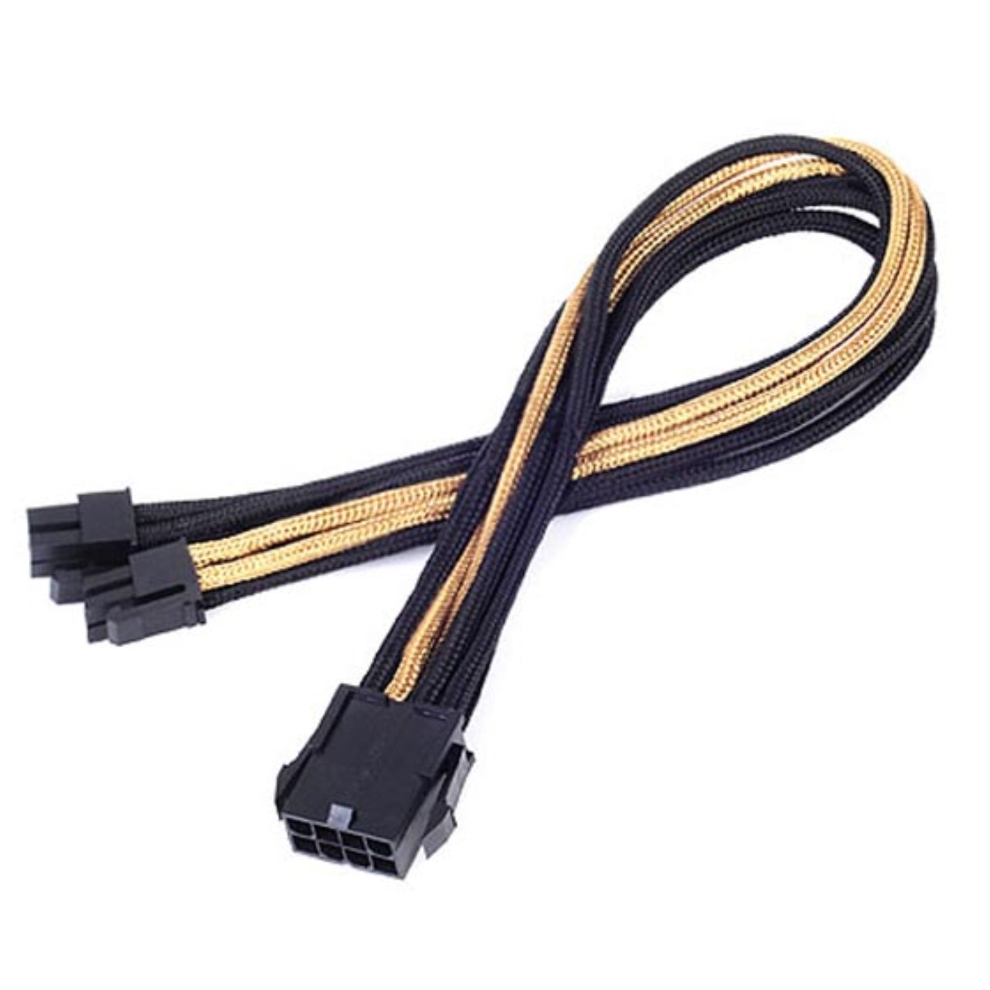Eps 8Pin To Eps/Atx 4(300Mm) Power Cable Extneder, Bicolor  Black & Gold