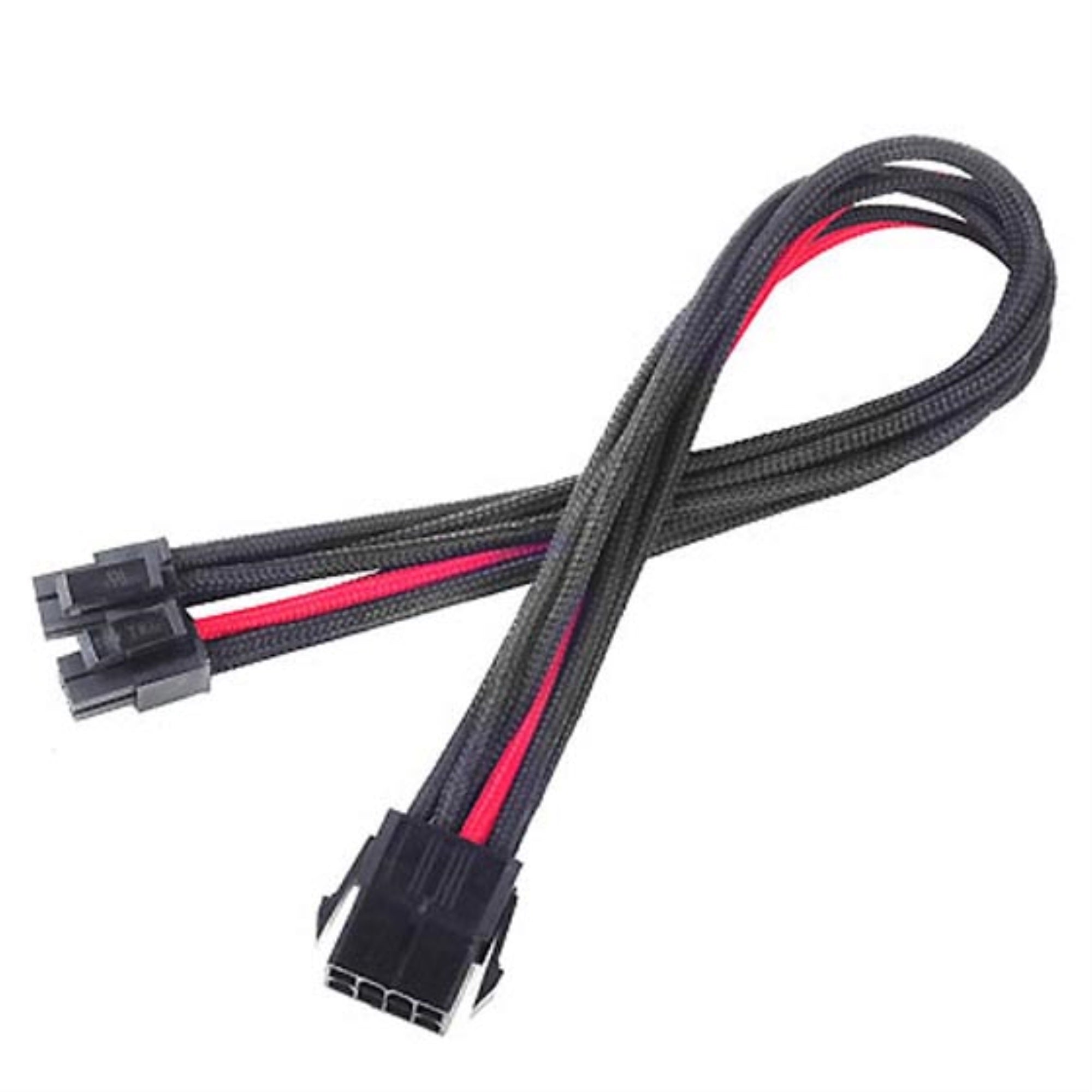 Eps 8Pin To Eps/Atx 4(300Mm) Power Cable Extneder, Bicolor  Black & Red