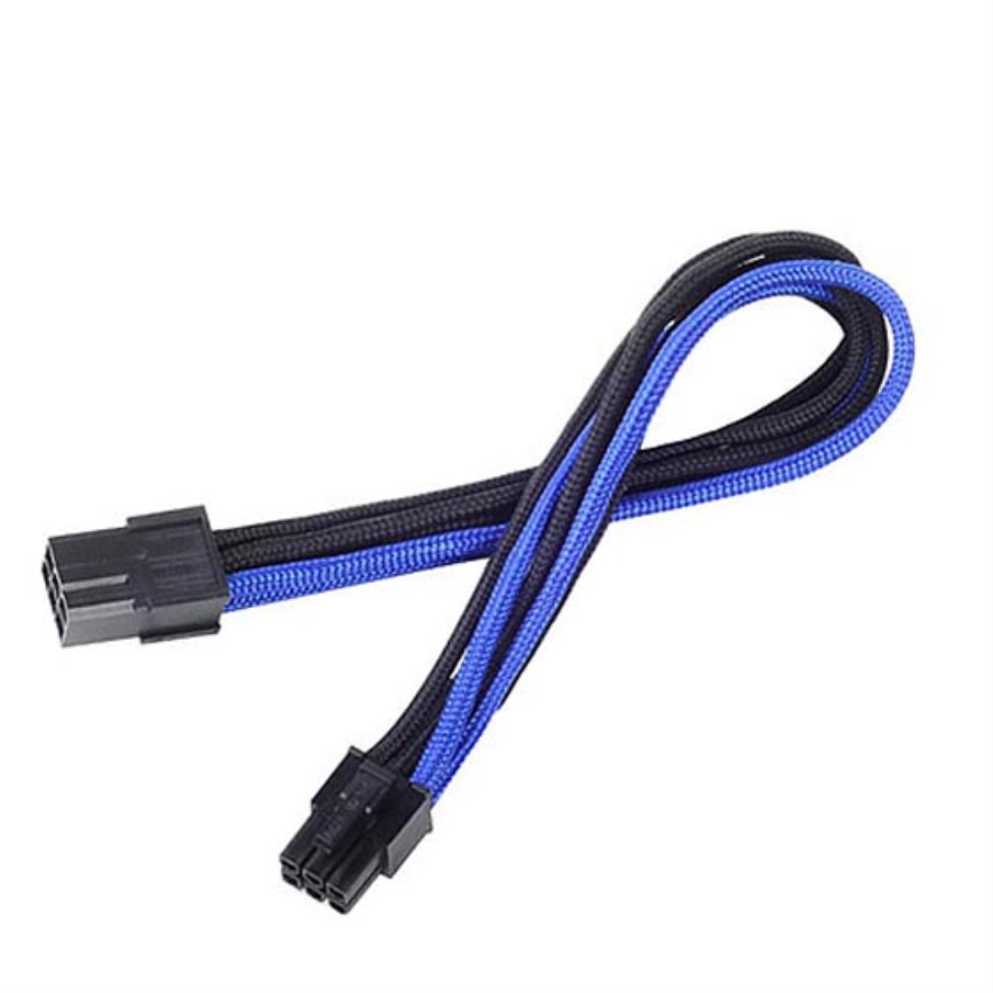 Pcie 6Pin To Pcie 6Pin(250Mm) Power Cable Extneder, Bicolor  Black & Blue